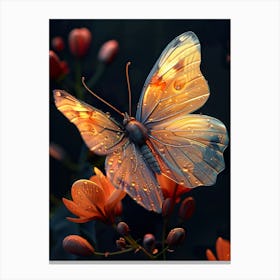 Butterfly In The Rain Canvas Print