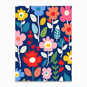 Chromatic Abundance: Matisse's style Influence in the Flower Market Canvas Print