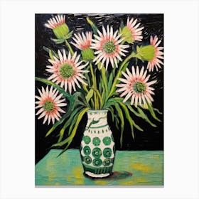Flowers In A Vase Still Life Painting Edelweiss 3 Canvas Print