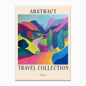 Abstract Travel Collection Poster Slovenia 2 Canvas Print