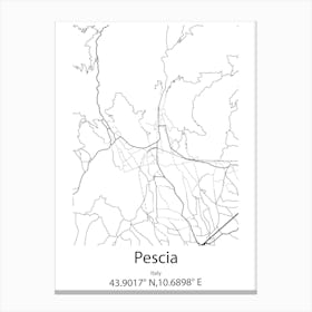 Pescia,Italy Minimalist Map Canvas Print