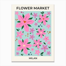 Flower Market Milan Italy Canvas Print