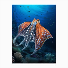 Blanket Octopus Detailed Illustration 10 Canvas Print