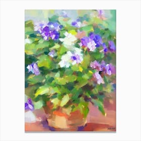 African Violet Impressionist Painting Plant Canvas Print