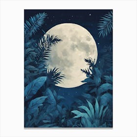 Full Moon In The Jungle 8 Canvas Print