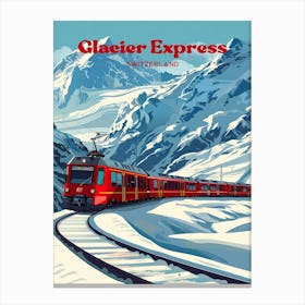 Glacier Express Switzerland Train Travel Art Canvas Print