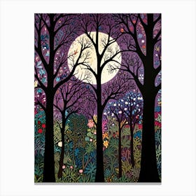 William Morris Full Moon In The Forest 1 Canvas Print