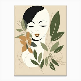 Woman With Leaves 5 Canvas Print