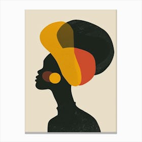 Silhouette Of African Woman 20 Canvas Print