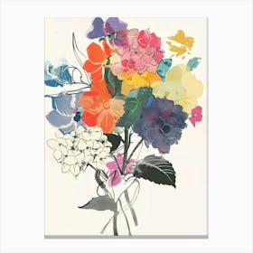 Hydrangea 4 Collage Flower Bouquet Canvas Print