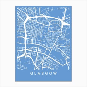 Glasgow Map Blueprint Canvas Print