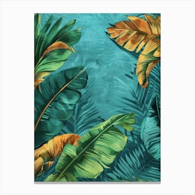 Tropical Leaves Background 1 Canvas Print