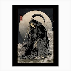 Grim Reaper Dead Tired Canvas Print