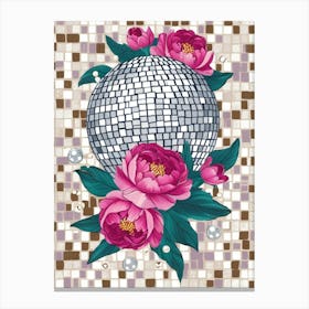 Disco Ball And Flowers 1 Canvas Print