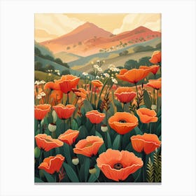 Poppies In The Field 16 Canvas Print