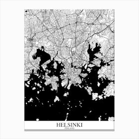 Helsinki White Black Canvas Print
