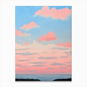 Tranquil Pink Sky At Dawn Retro Canvas Print