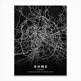 Rome Italy Black Map Stampe su tela