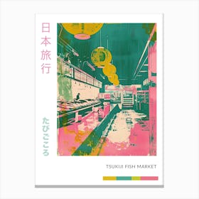 Tokyo Tower Duotone Silkscreen Poster 3 Canvas Print