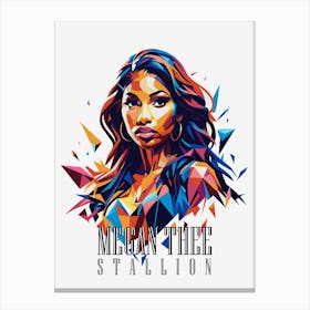 Megan Thee Stallion 01 Portrait Music Icon Style WPAP Pop Art Canvas Print