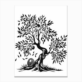 Olive Tree Simple Geometric Nature Stencil 2 1 Canvas Print
