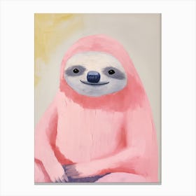 Playful Illustration Of Sloth For Kids Room 1 Canvas Print