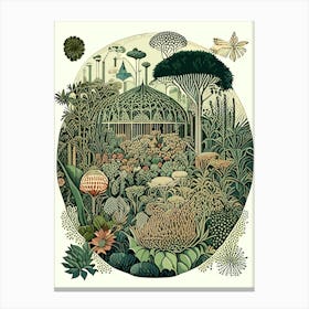 Gardens By The Bay Singapore Vintage Botanical Canvas Print