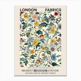 Poster Inspiring Floral London Fabrics Floral Pattern 3 Canvas Print