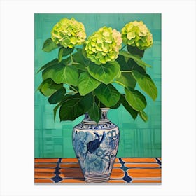 Flowers In A Vase Still Life Painting Hydrangea 4 Canvas Print