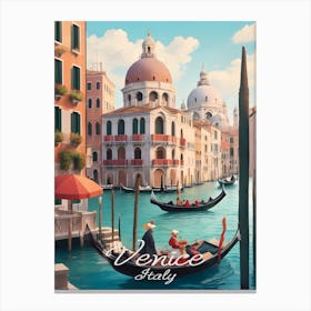 Venice Canals & Gondola Canvas Print