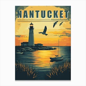 Vintage Nantucket, Massachusetts - Island Charm Canvas Print