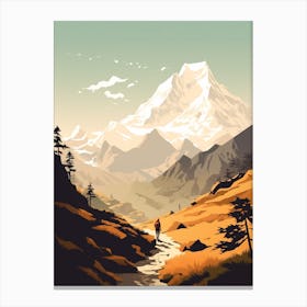 Great Himalaya Trail Nepal 4 Hiking Trail Landscape Canvas Print