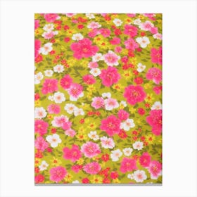 Snapdragon Floral Print Retro Pattern 1 Flower Canvas Print