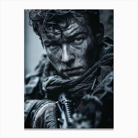 Soldier In Camouflage Canvas Print