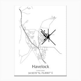 Havelock North,New Zealand Minimalist Map Canvas Print