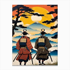 Two Samurai Warriors Canvas Print