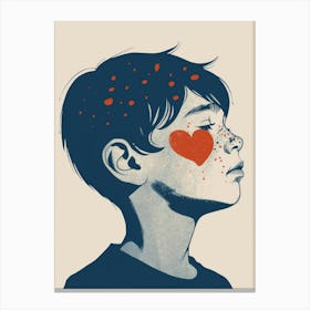 Boy With A Heart Canvas Print