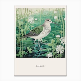 Ohara Koson Inspired Bird Painting Dunlin 3 Poster Canvas Print