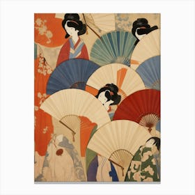 Japanese Fans Sensu Illustration 3 Canvas Print