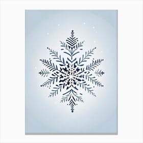 Stellar Dendrites, Snowflakes, Retro Minimal 2 Canvas Print