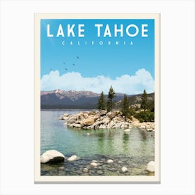 Lake Tahoe California Travel Poster Canvas Print