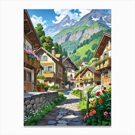 Village In The Mountains 10 Canvas Print