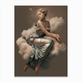 Woman On Clouds Canvas Print