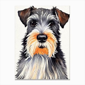 Miniature Schnauzer Watercolour dog Canvas Print
