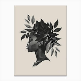 African Woman With Leaves In Her Hair 1 Canvas Print