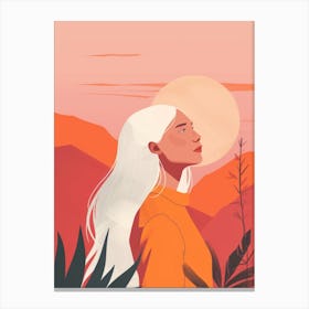 Woman With White Hair Canvas Print