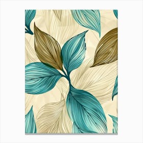 Seamless Pattern With Leaves 8 Canvas Print