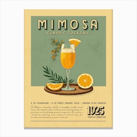 Mimosa Classic Cocktail Canvas Print