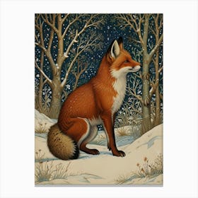 Fox In The Snow Canvas Print