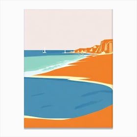 Cala Comte Beach Ibiza Spain Midcentury Canvas Print